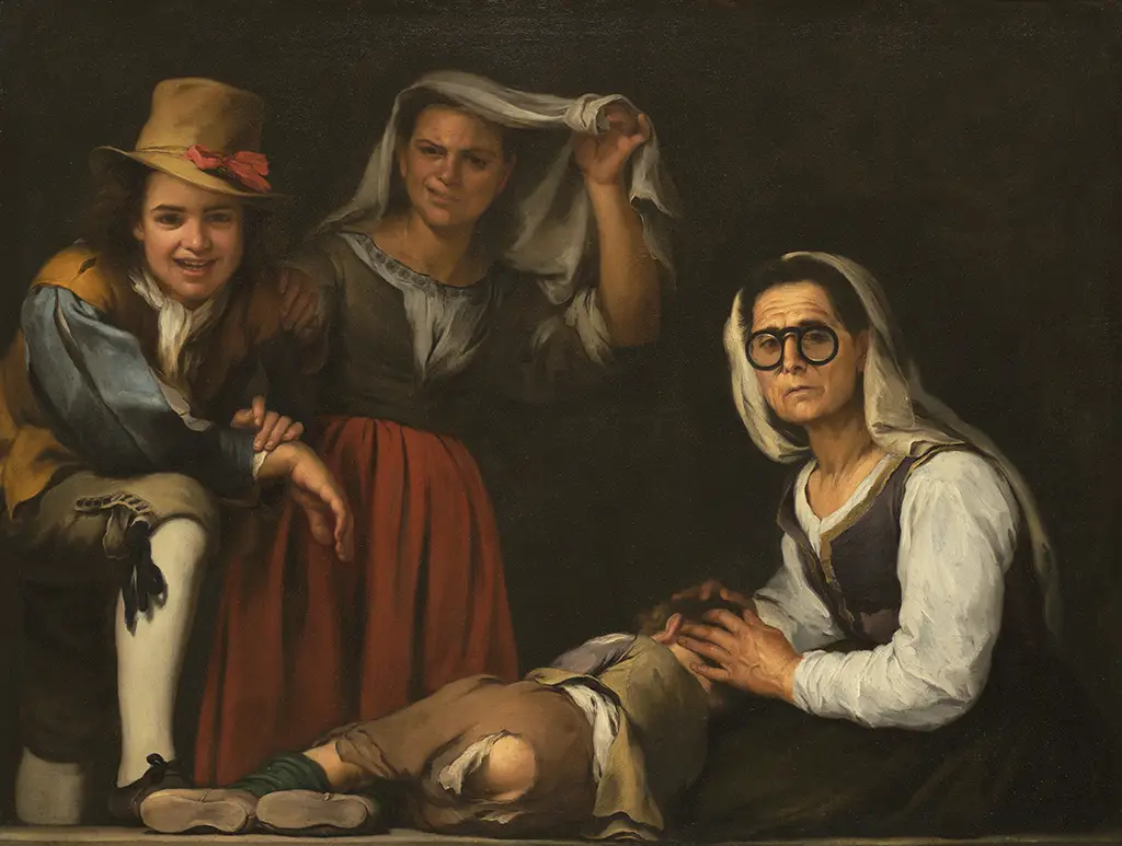 Four Figures on a Step in Detail Bartolome Esteban Murillo